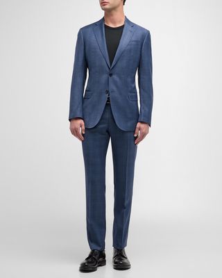 Men's Tonal Plaid Wool Suit
