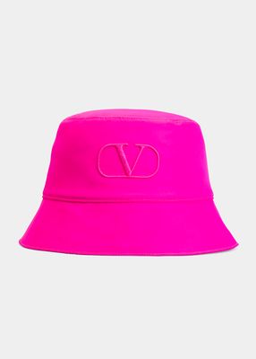 Men's Tonal V-Logo Nylon Bucket Hat
