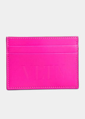 Men's Tonal VLTN Leather Card Holder