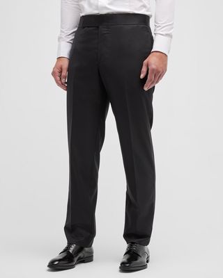 Men's Tonal Wool-Blend Tuxedo Pants
