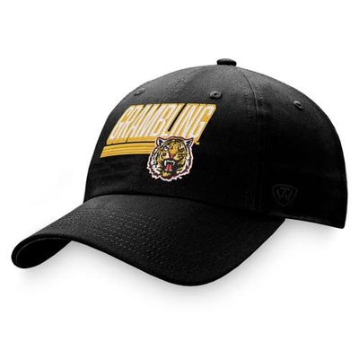 Men's Top of the World Black Grambling Tigers Slice Adjustable Hat