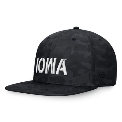 Men's Top of the World Black Iowa Hawkeyes OHT Military Appreciation Troop Snapback Hat
