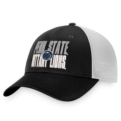 Men's Top of the World Black/White Penn State Nittany Lions Stockpile Trucker Snapback Hat