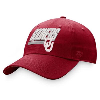 Men's Top of the World Crimson Oklahoma Sooners Slice Adjustable Hat in Black