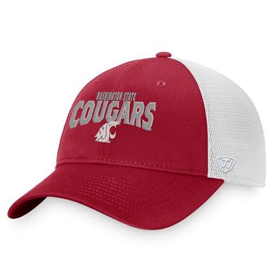 Men's Top of the World Crimson/White Washington State Cougars Breakout Trucker Snapback Hat