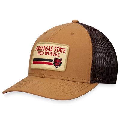 Men's Top of the World Khaki Arkansas State Red Wolves Strive Trucker Adjustable Hat