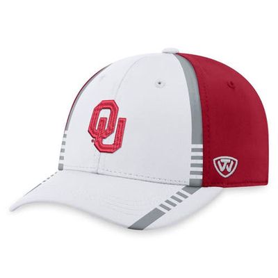 Men's Top of the World White/Crimson Oklahoma Sooners Iconic Flex Hat