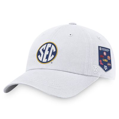 Men's Top of the World White SEC Banner Adjustable Hat