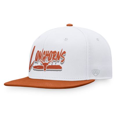 Men's Top of the World White/Texas Orange Texas Longhorns Sea Snapback Hat