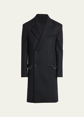 Men's Topcoat with Zipper Details