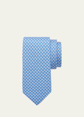 Men's Tortoise-Print Silk Tie