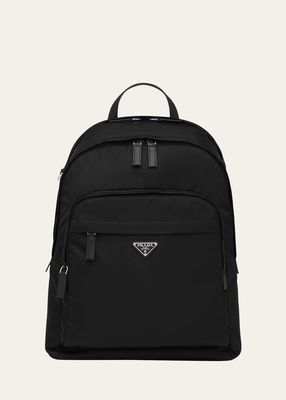 Men's Triangle Logo Nylon Backpack