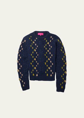 Men's Tricolor Cable-Knit Cashmere Sweater