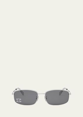 Men's Triomphe Metal Rectangle Sunglasses