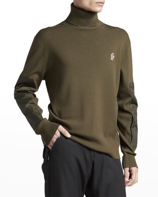 Men's Turtleneck Sweater with Patches