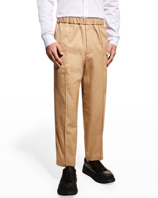 Men's Twill Elastic-Waist Pants