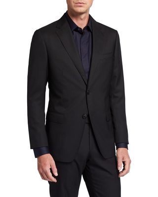 Men's Two-Piece Solid Wool Travel Suit