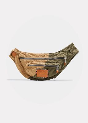 Men's Two-Tone Cargo Shoulder Bag