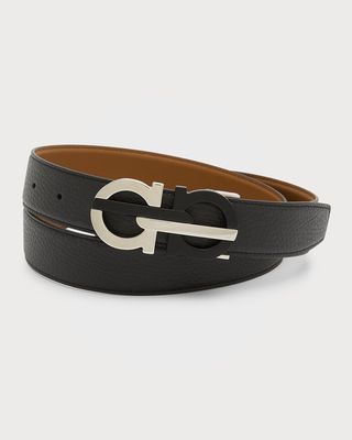 Men's Two-Tone Gancini Reversible Leather Belt