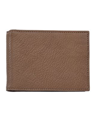 Men's Two-Tone Goat Leather Wallet w/ Money Clip
