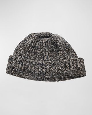 Men's Two-Tone Knit Beanie Hat