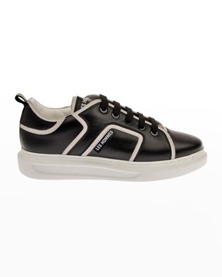 Men's Two-Tone Leather Low-Top Sneakers