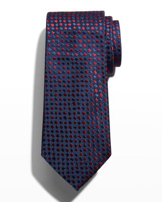 Men's Two-Tone Micro Squares Silk tie