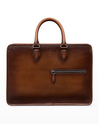 Men's Un Jour Scritto Leather Briefcase