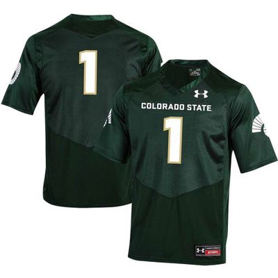 Men's Under Armour #1 Green Colorado State Rams Replica Football Jersey