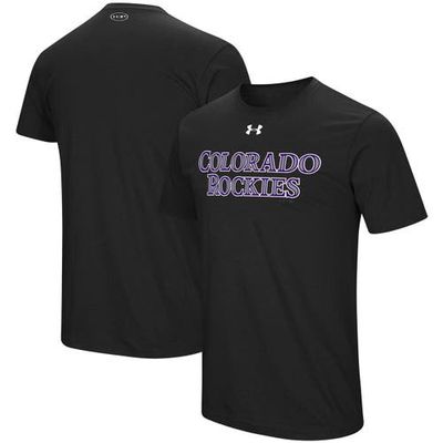 Men's Under Armour Black Colorado Rockies Wordmark Performance T-Shirt