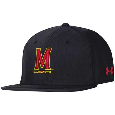 Men's Under Armour Black Maryland Terrapins Baseball Flex Fit Hat