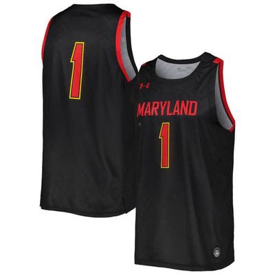 Men's Under Armour Black Maryland Terrapins Replica Basketball Jersey