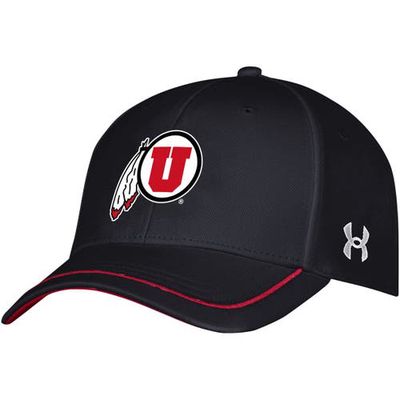 Men's Under Armour Black Utah Utes Blitzing Accent Iso-Chill Adjustable Hat