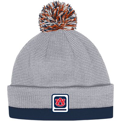 Men's Under Armour Gray Auburn Tigers 2023 Sideline Performance Cuffed Knit Hat with Pom