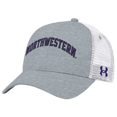 Men's Under Armour Gray Northwestern Wildcats 2023 Sideline Trucker Adjustable Hat