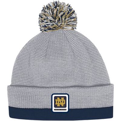 Men's Under Armour Gray Notre Dame Fighting Irish 2023 Sideline Performance Cuffed Knit Hat with Pom