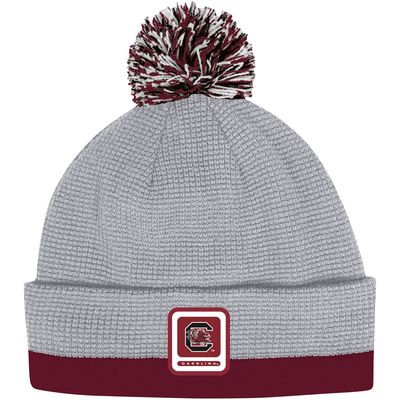 Men's Under Armour Gray South Carolina Gamecocks 2023 Sideline Performance Cuffed Knit Hat with Pom