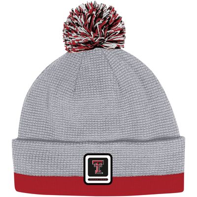 Men's Under Armour Gray Texas Tech Red Raiders 2023 Sideline Performance Cuffed Knit Hat with Pom