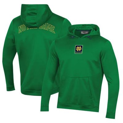 Men's Under Armour Green Notre Dame Fighting Irish 2023 Sideline Steiner Pullover Hoodie
