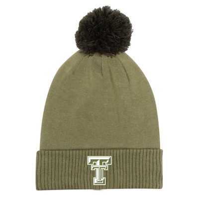 Men's Under Armour Green Texas Tech Red Raiders Freedom Collection Cuffed Knit Hat with Pom