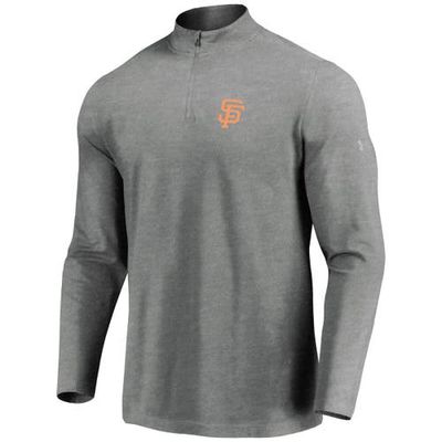 Men's Under Armour Heathered Gray San Francisco Giants Passion Performance Tri-Blend Quarter-Zip Pullover Jacket in Heather Gray
