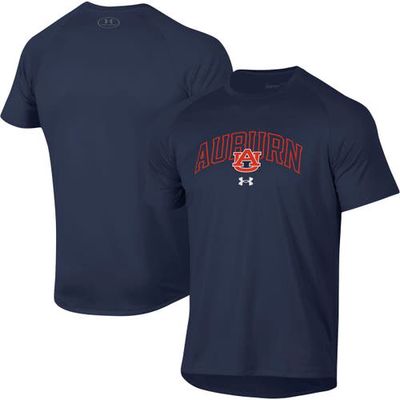 Men's Under Armour Navy Auburn Tigers 2023 Sideline Performance Raglan T-Shirt in Orange