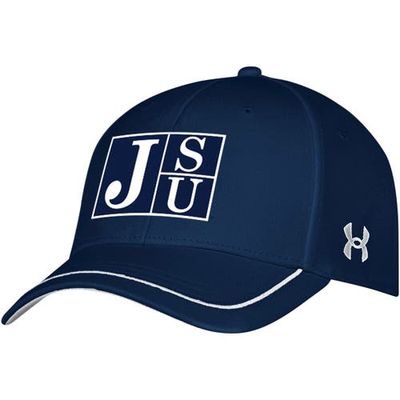 Men's Under Armour Navy Jackson State Tigers Blitzing Accent Iso-Chill Adjustable Hat