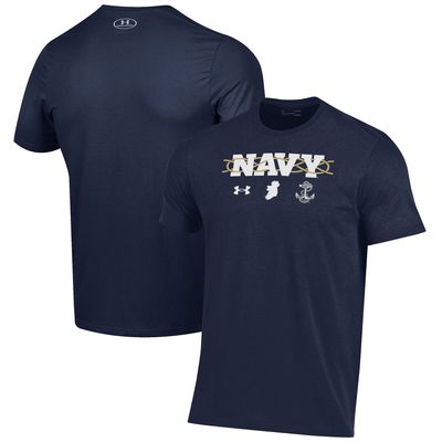 Men's Under Armour Navy Navy Midshipmen 2023 Aer Lingus College Football Classic Celtic Knot Performance Cotton T-Shirt