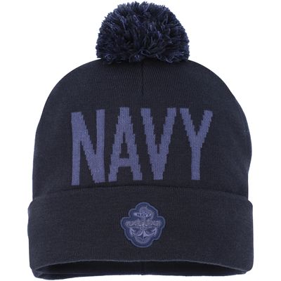 Men's Under Armour Navy Navy Midshipmen Cuffed Knit Hat with Pom