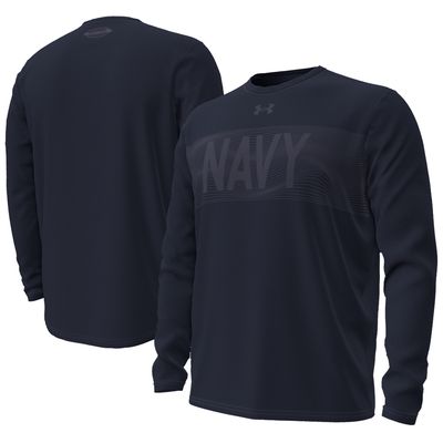 Men's Under Armour Navy Navy Midshipmen Silent Service Performance Long Sleeve T-Shirt