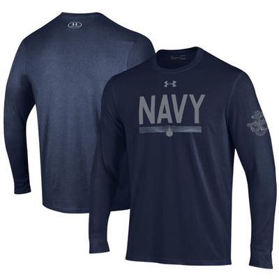 Men's Under Armour Navy Navy Midshipmen Silent Service Sub Long Sleeve T-Shirt