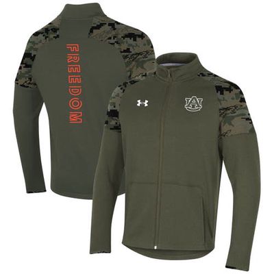 Men's Under Armour Olive Auburn Tigers Freedom Full-Zip Fleece Jacket