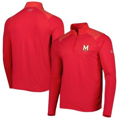 Men's Under Armour Red Maryland Terrapins All Day Tri-Blend Quarter-Zip Jacket