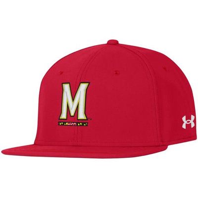 Men's Under Armour Red Maryland Terrapins Baseball Flex Fit Hat